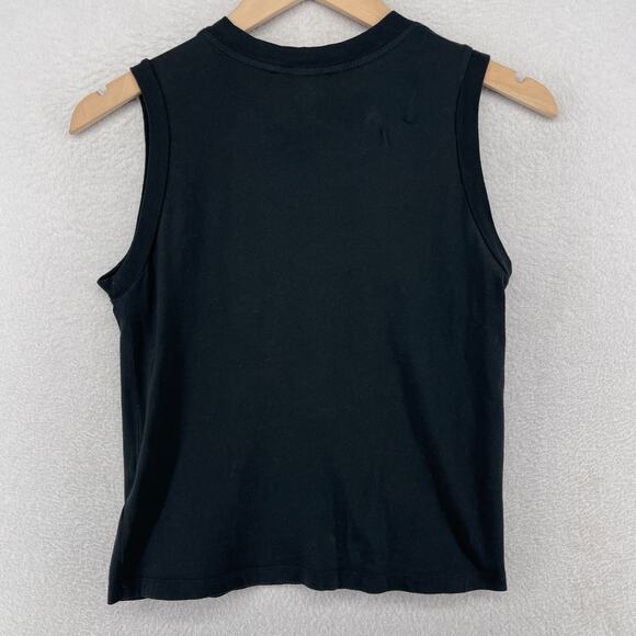 ALLSAINTS Tank Top Womens S Imogen Crewneck Boxy Jersey Cotton Black - Picture 2 of 12